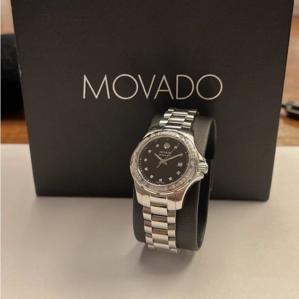 Movado Women’s Series 800 Diamond Silver 29mm Steel Sapphire Watch 2600079